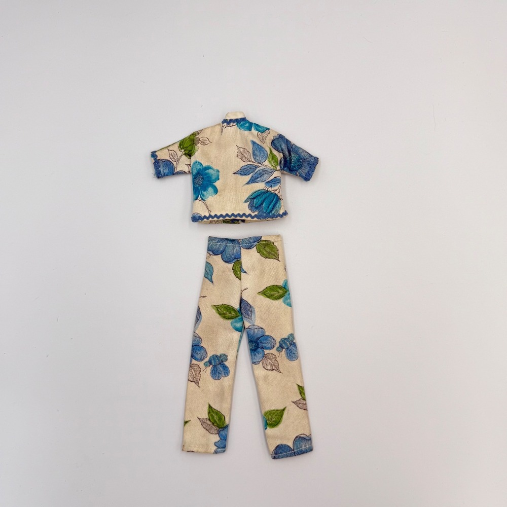 Vtg 70s Barbie Clone Mod Era Outfit Floral 2-Piece‎ with Rickrack Accents OOAK